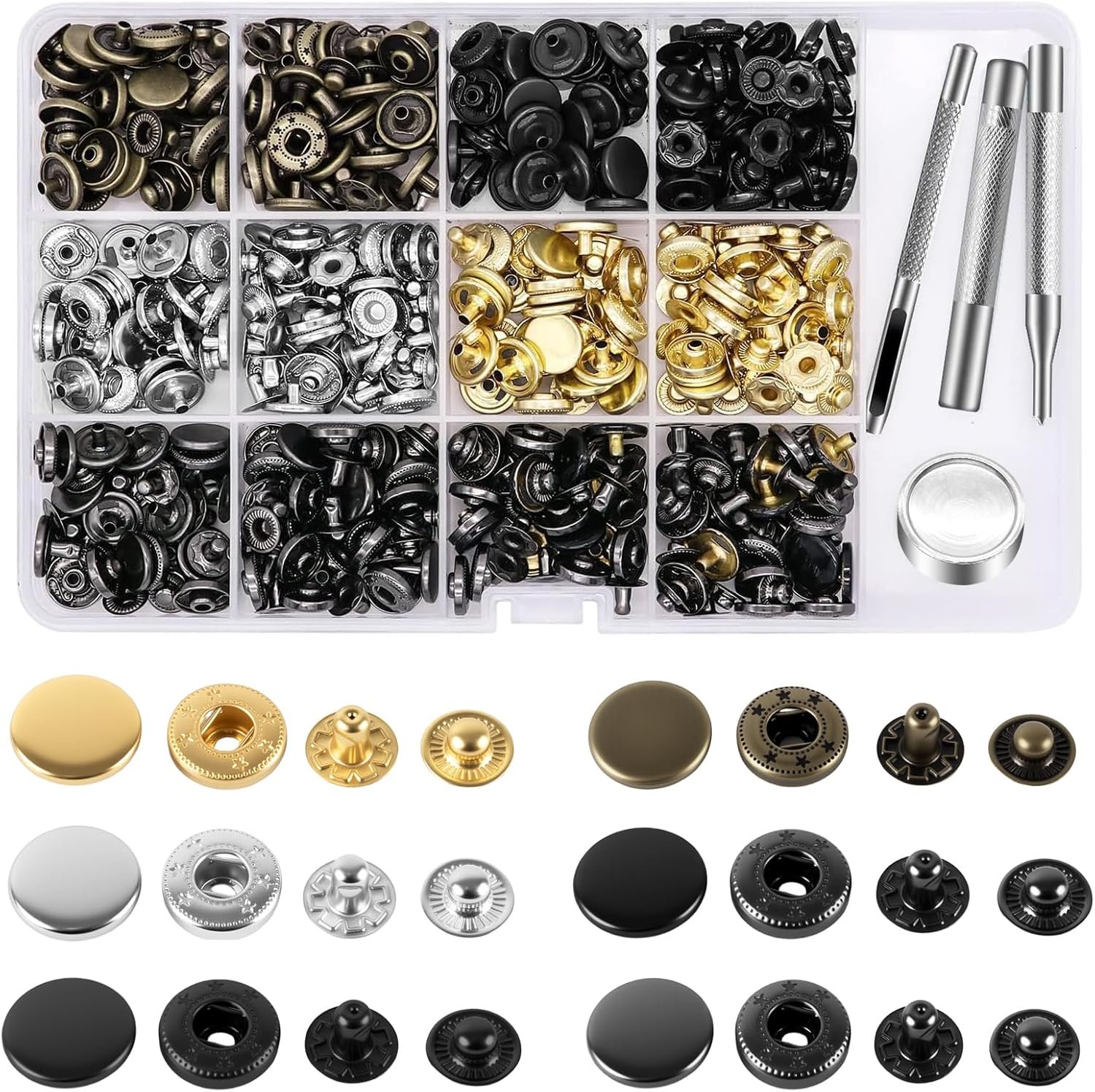 Unlock Creativity with 120 Set Leather Snap Fasteners Kit