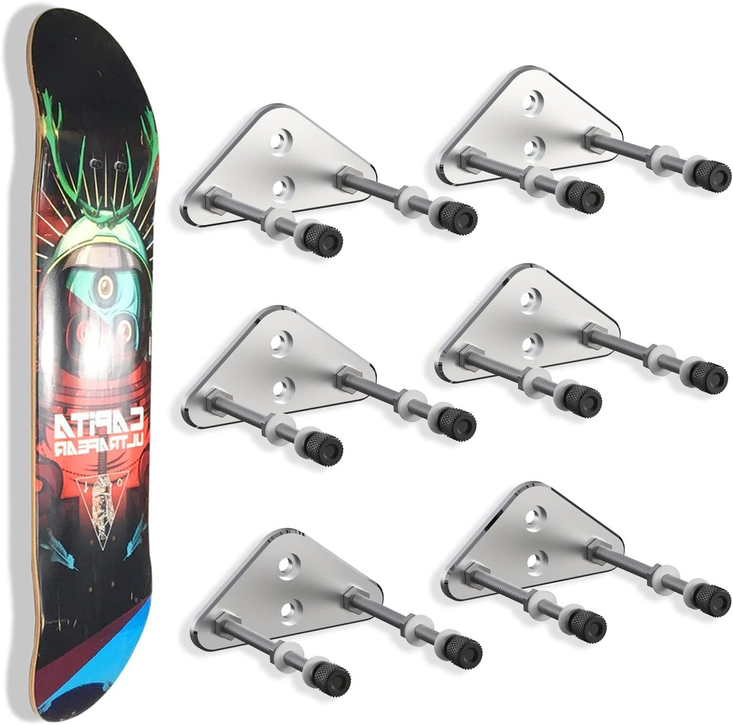 Secure Your Decks: 6 Aluminum Skateboard Wall Mounts