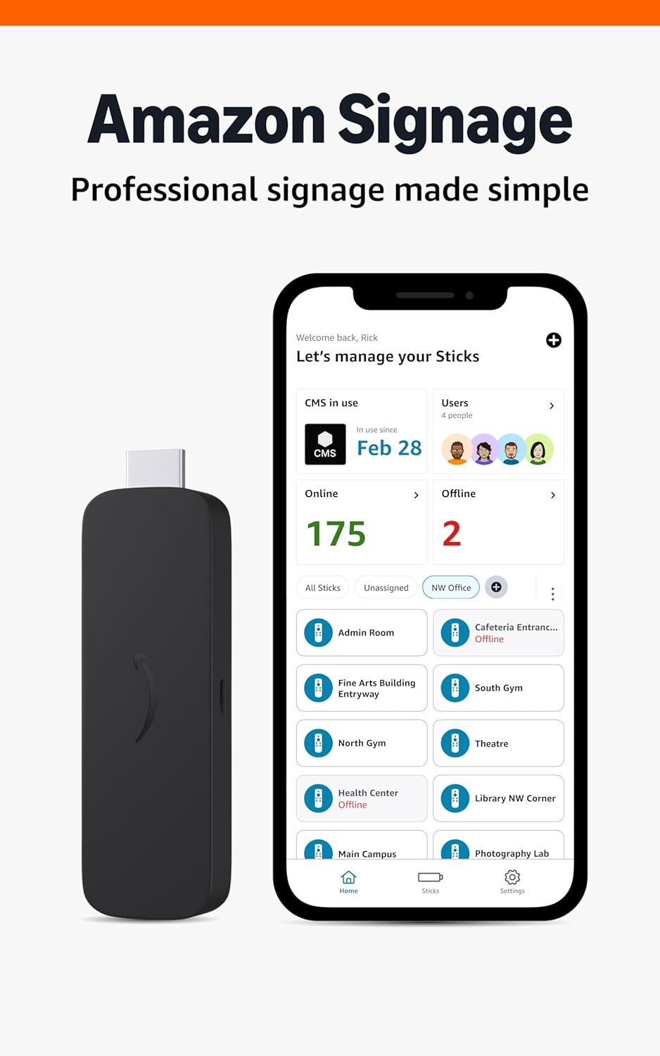 Turn Any Screen Into Pro Digital Signage – 4K Media Player Stick