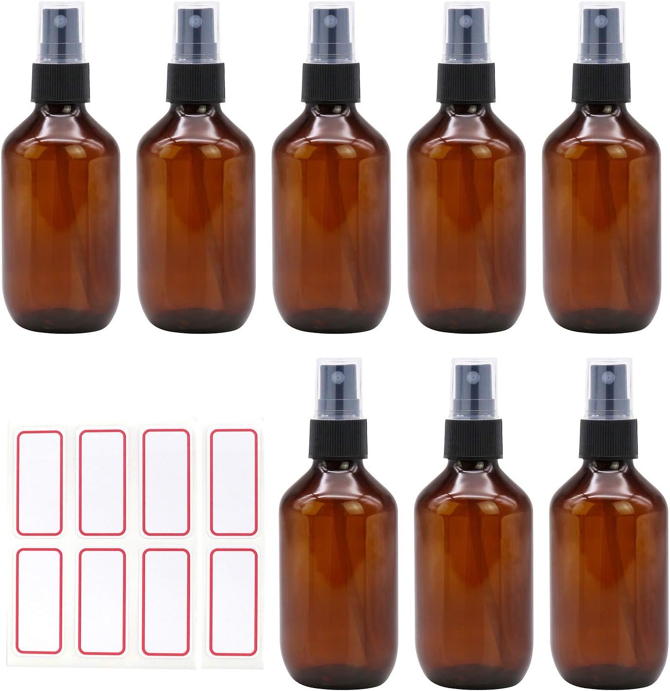 8-Pack Amber Spray Bottles: Perfect for DIY Essential Oils & Cleaning