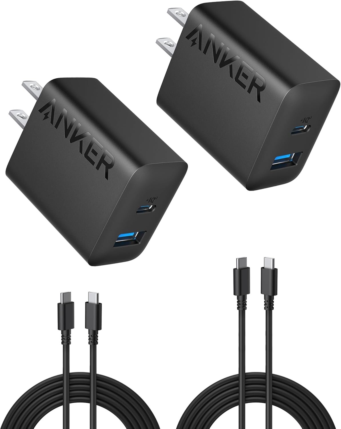 Anker 20W Fast Chargers: iPhone 16/17 2-Pack with Cables