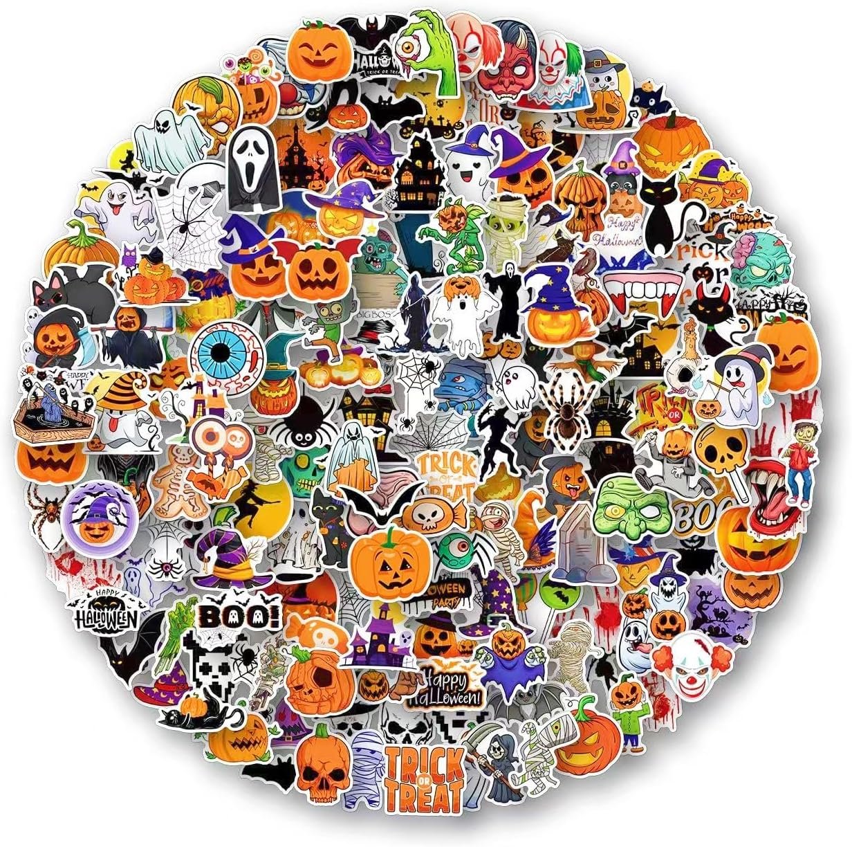 Spooktacular 200-Pack Halloween Stickers Variety