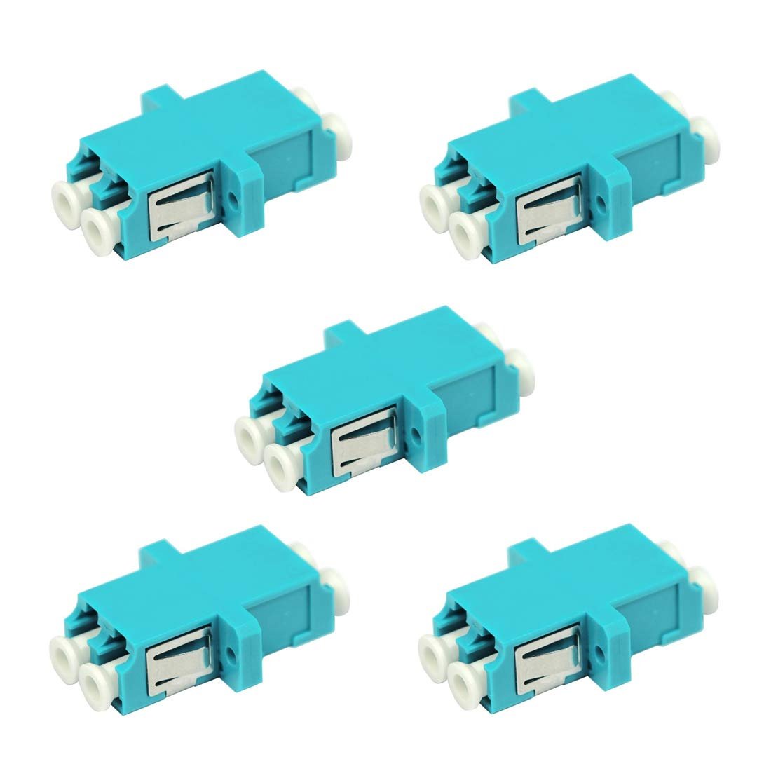 Aqua Fiber Optic Adapter - LC to LC Duplex