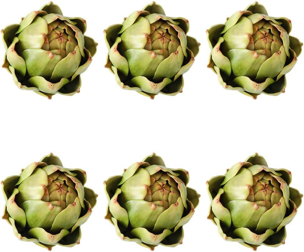 Artichoke Kitchen Decor Set - 6-Pack Faux Vegetables