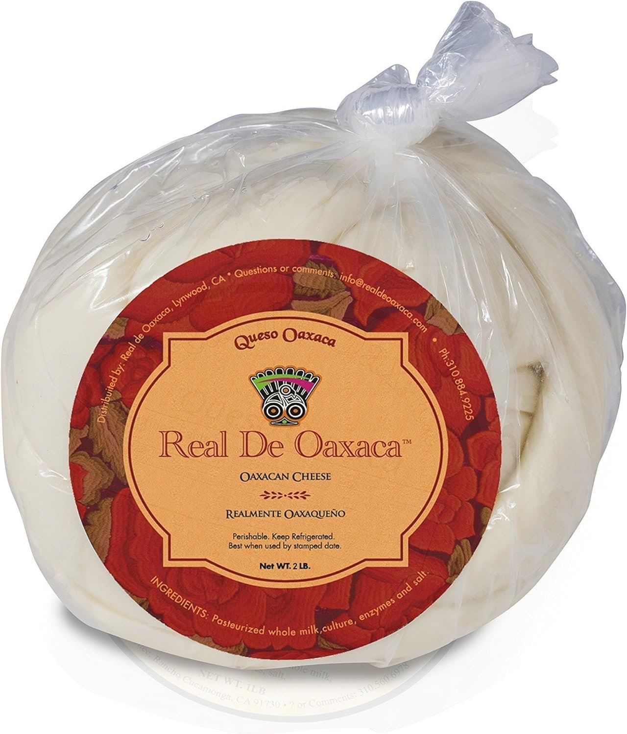 Authentic Mexican Queso Oaxaca - 2 lb Traditional Cheese