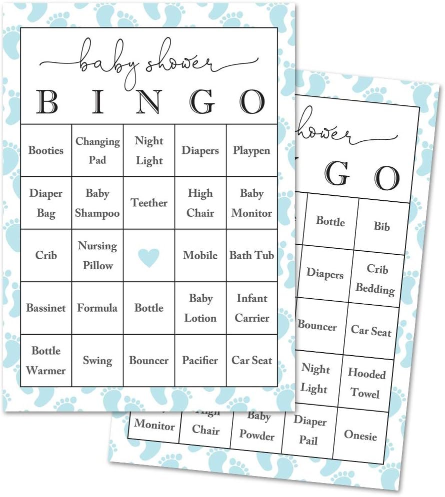 Baby Feet Bingo Cards - 24-Set for Showers