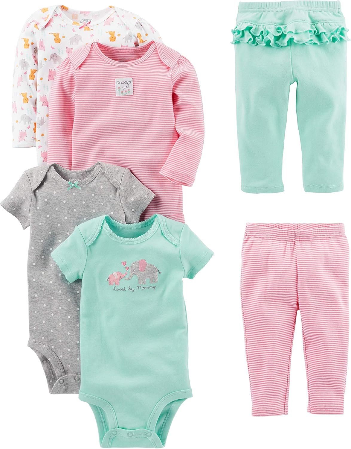 Baby Girl's 6-Piece Comfort Outfit Set - Mix & Match Joy