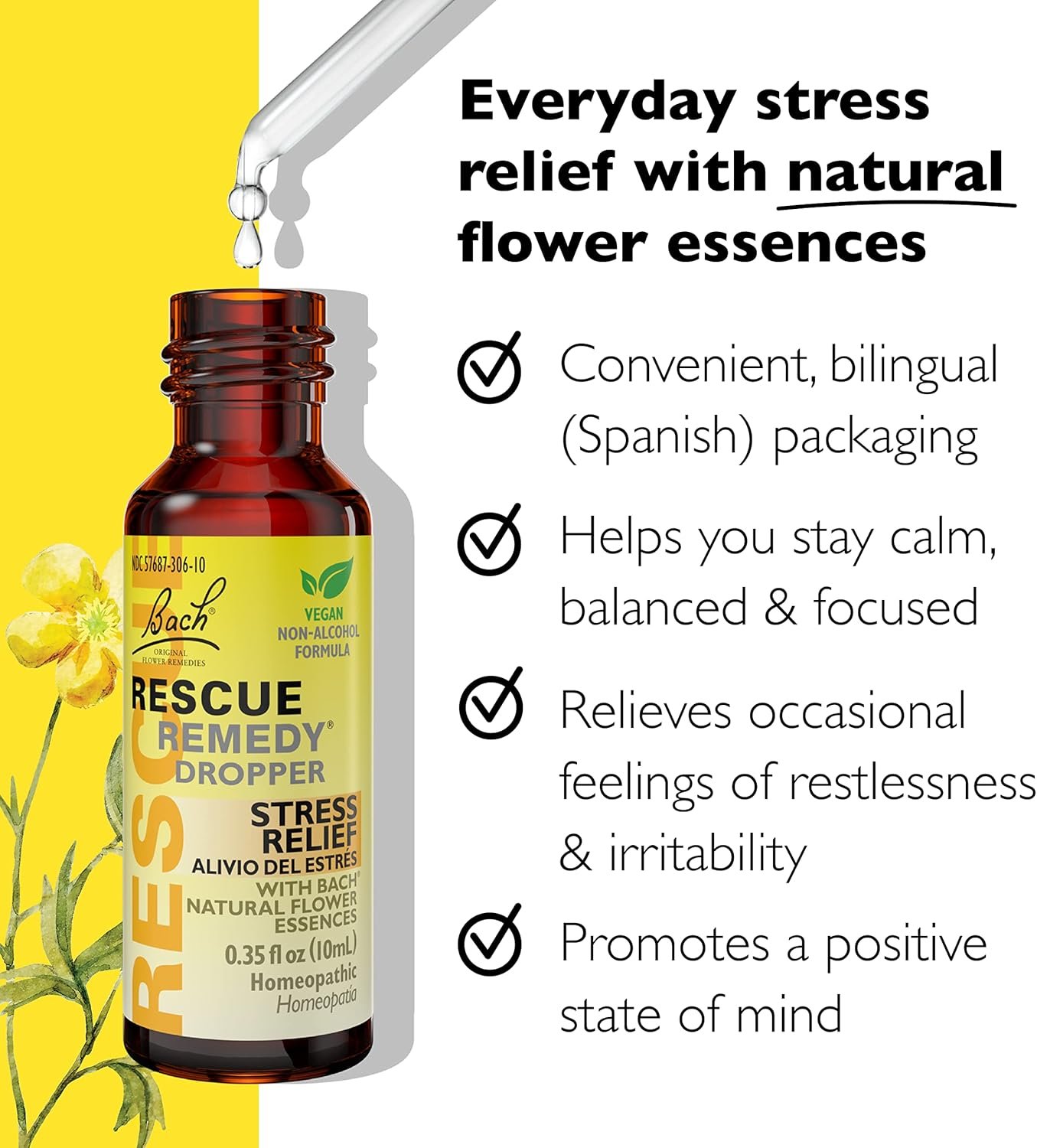Calm Your Stress Naturally – Bach Rescue Drops 10mL