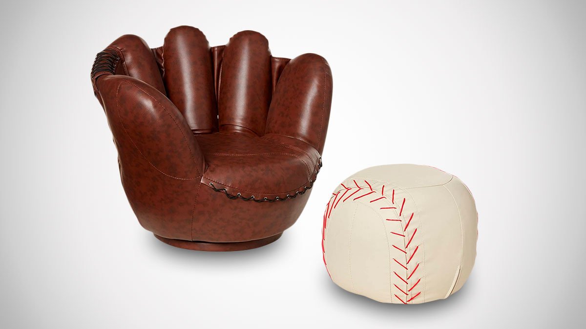 Baseball Mitt Chair & Ball Ottoman
