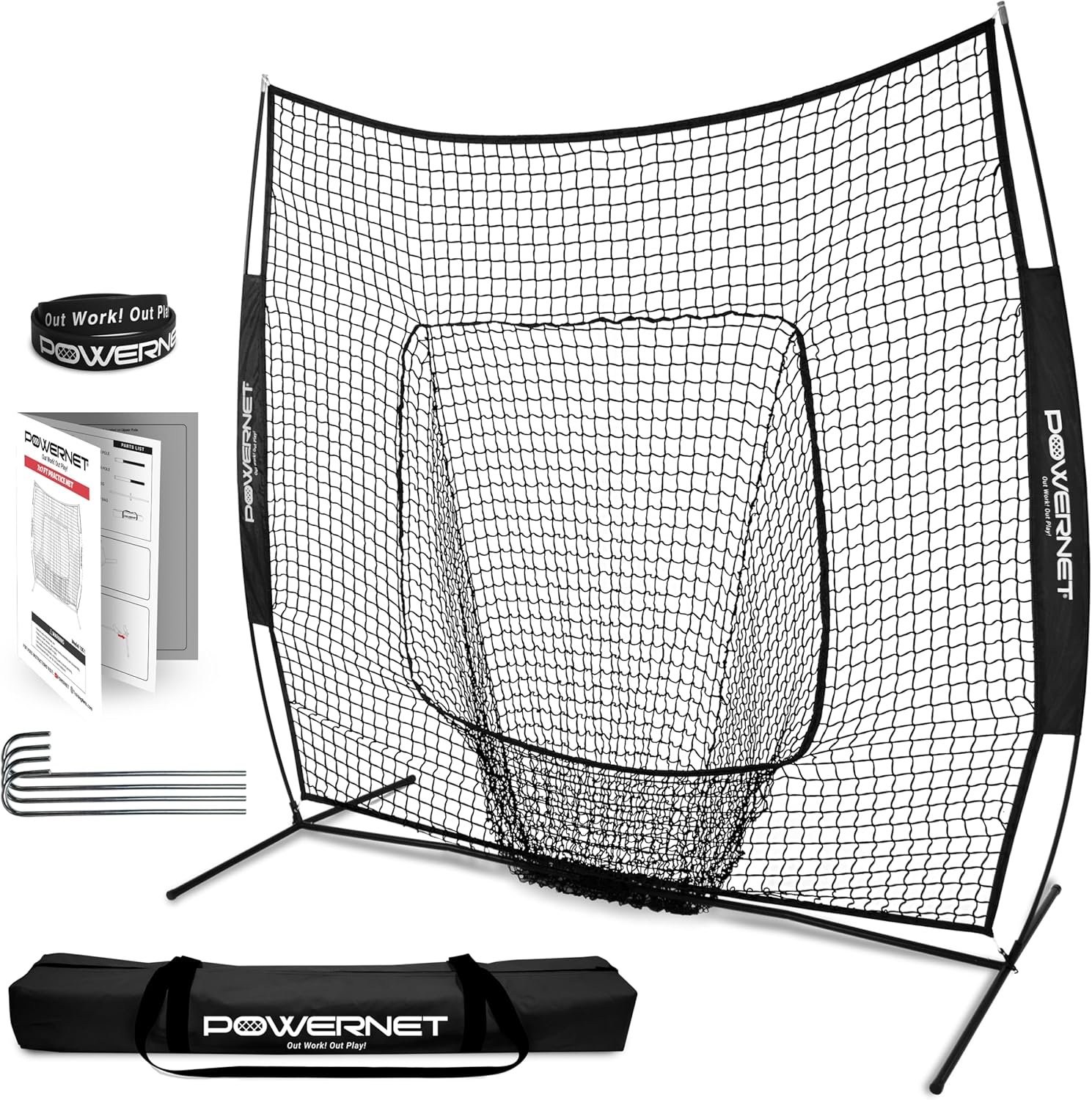 Complete Baseball Training System - 7x7 Practice Net