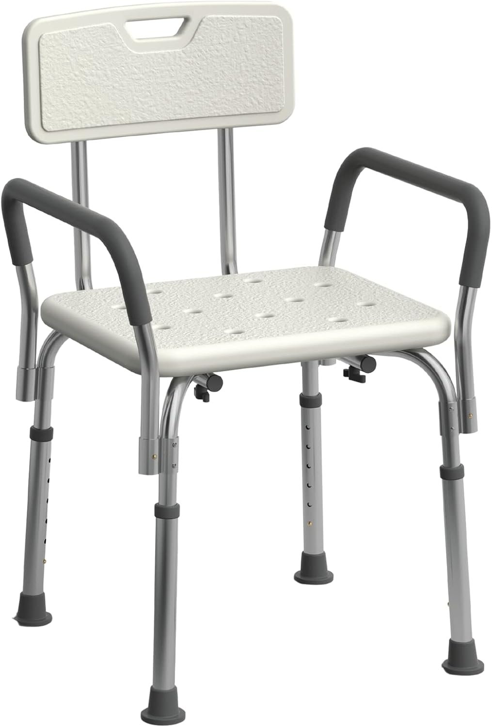 Bathroom Safety Chair with Padded Comfort - 350 lb Capacity