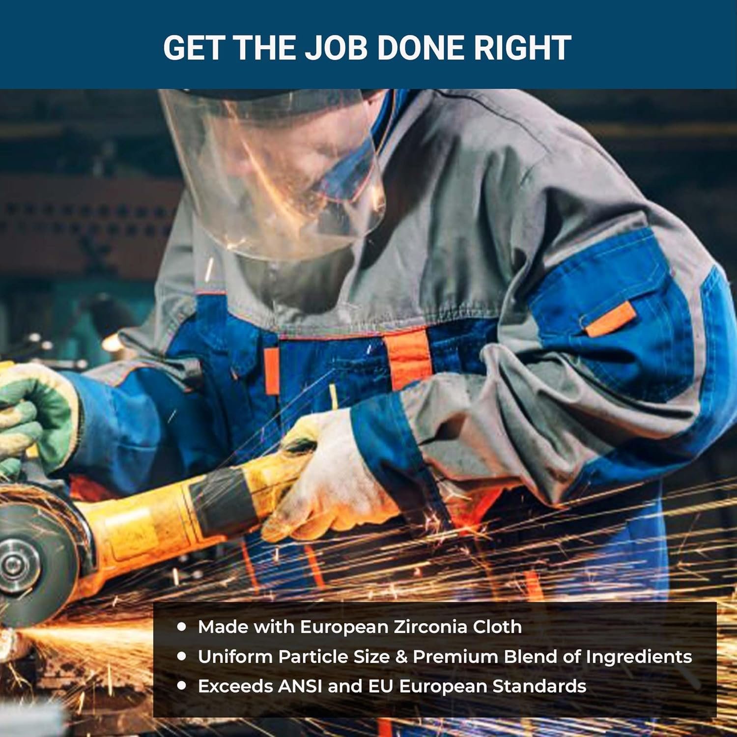 Professional Metal Finishing Discs Set - 10 Pack Mixed Grit