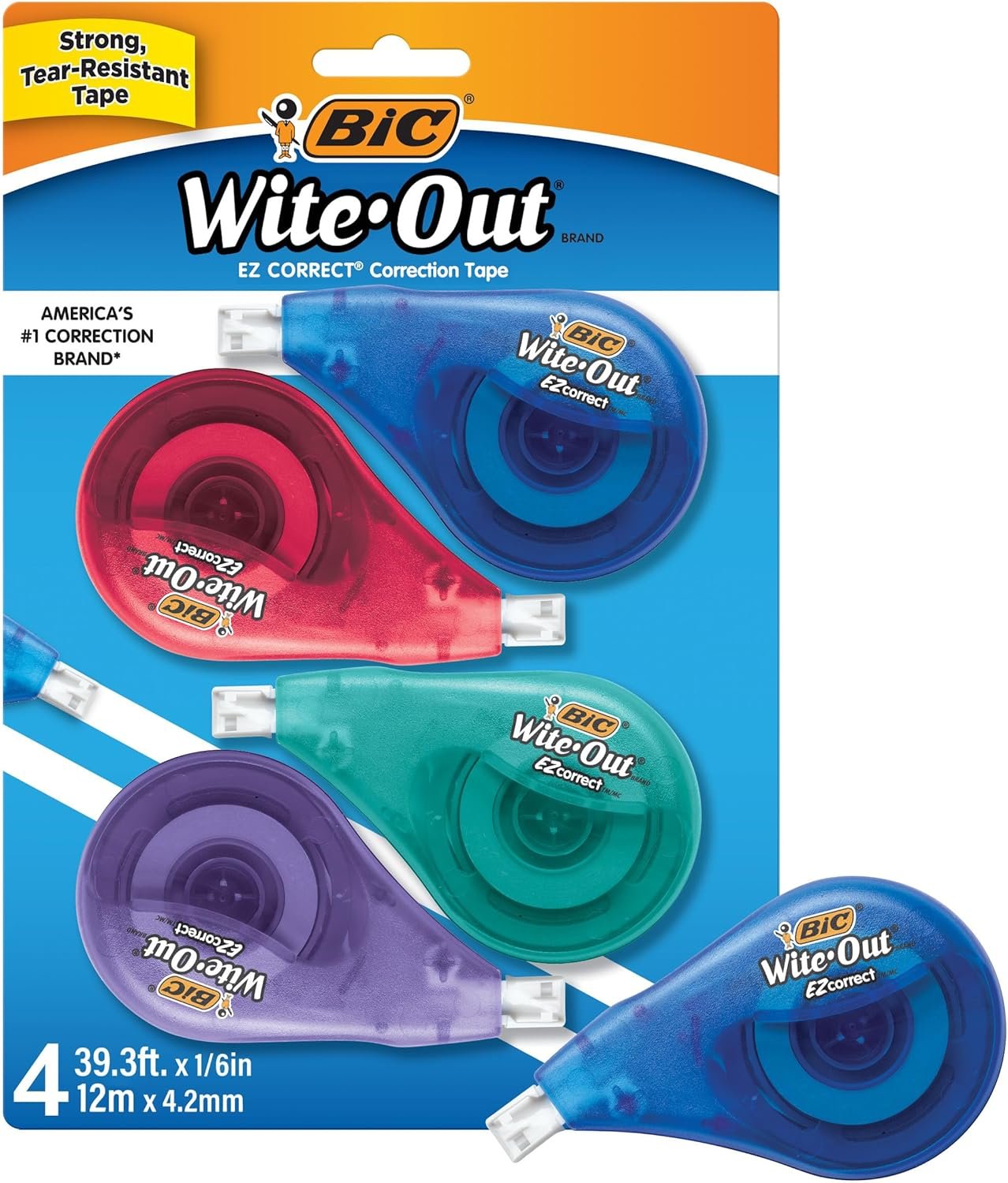 BIC Wite-Out Correction Tape - 4 Pack