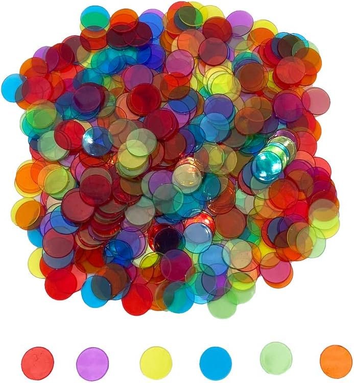 Colorful 500-Piece Bingo Counting Chips Set