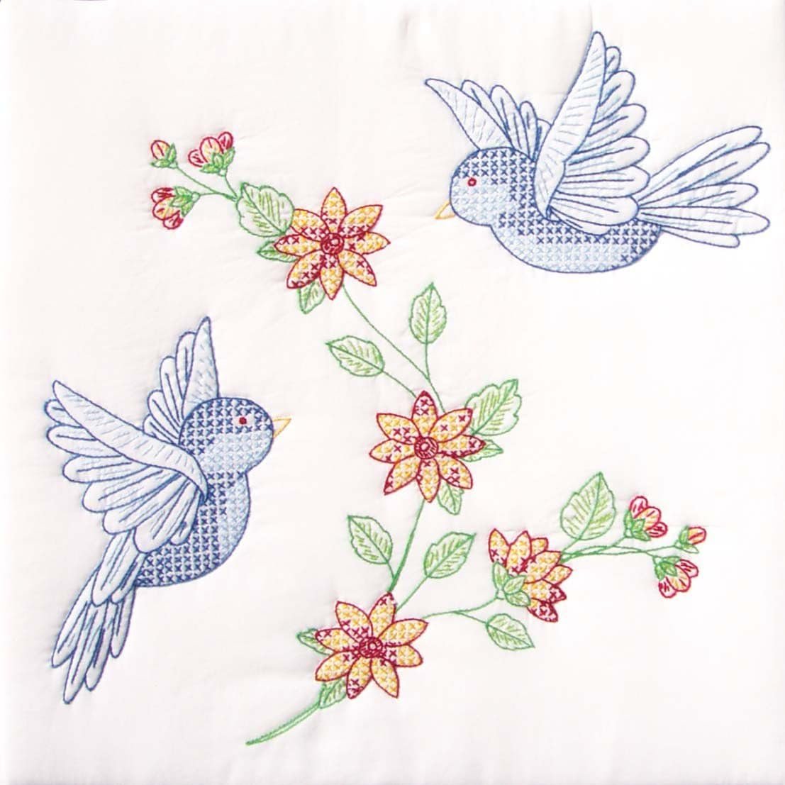 Bird Embroidery Quilt Blocks - Easy Stamped Patterns