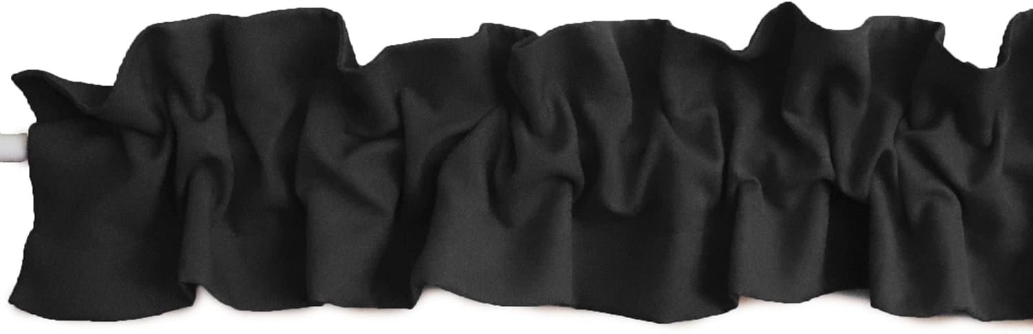 Charming Black Ruffle Valance for Soft Window Accents