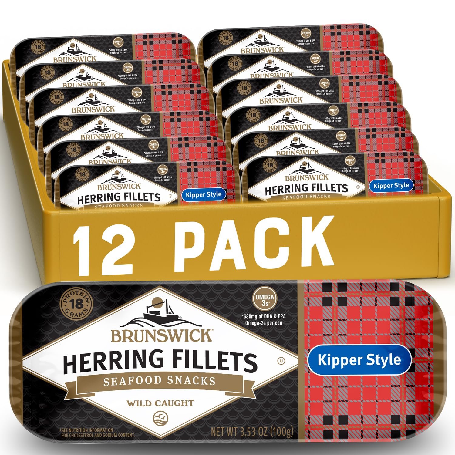 Boneless Kipper Herring Fillets: 18g Protein Keto Pack