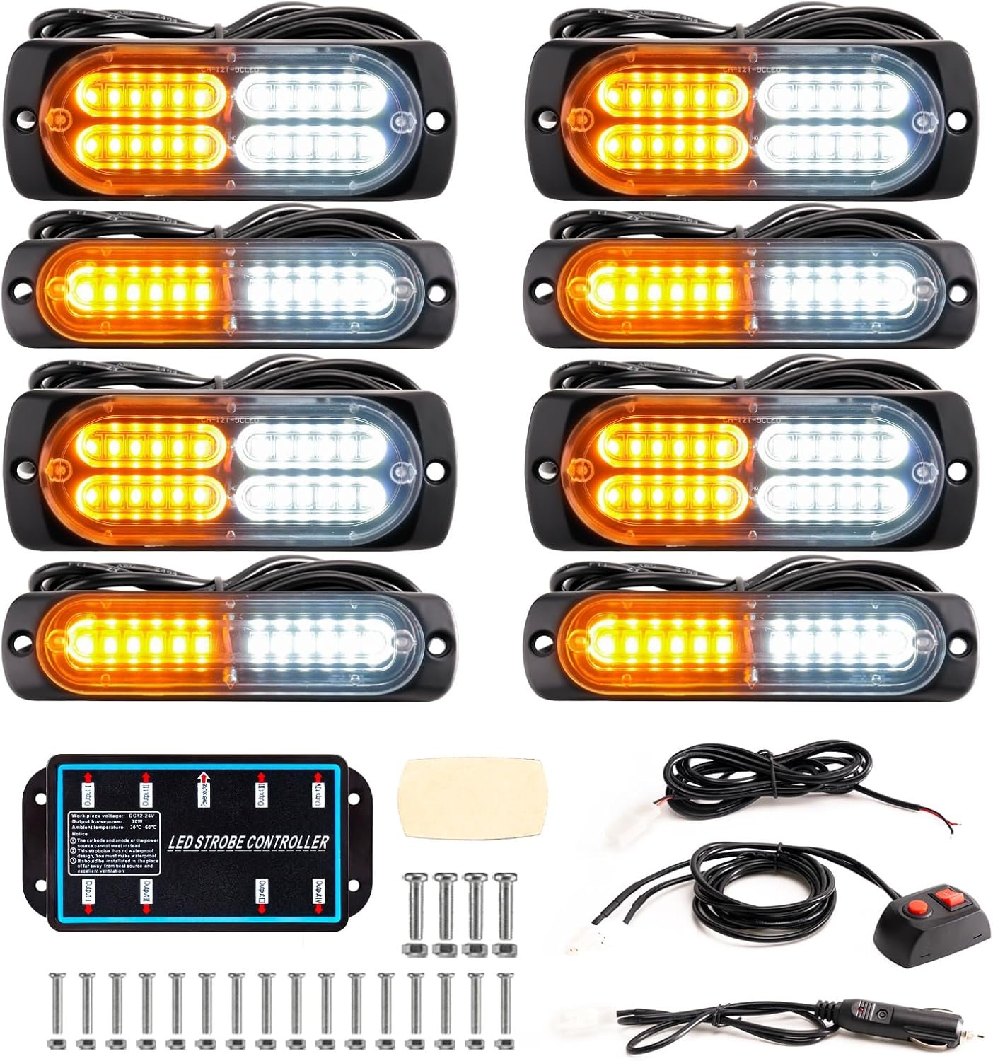 High-Visibility Emergency LED Strobe Lights with 12 Flash Modes