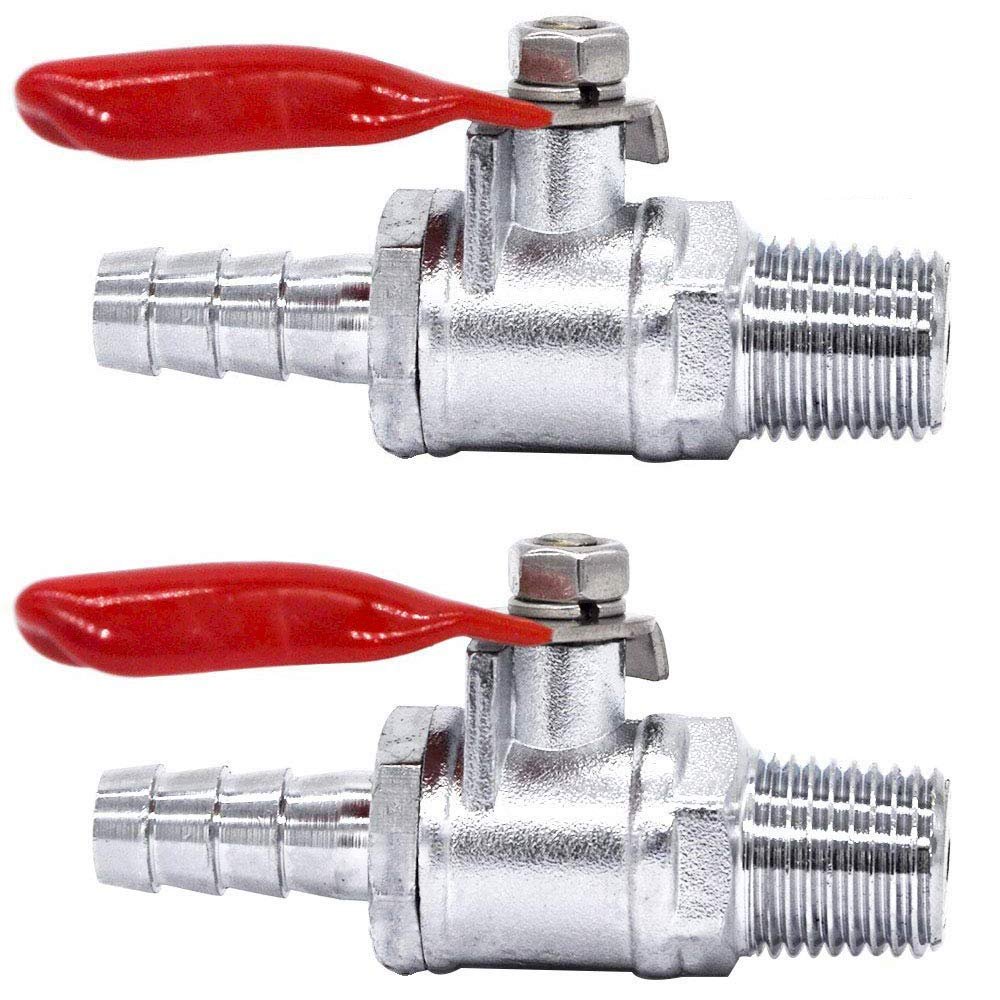 Premium Brass Ball Valves with Hose Barbs - 2 Pack