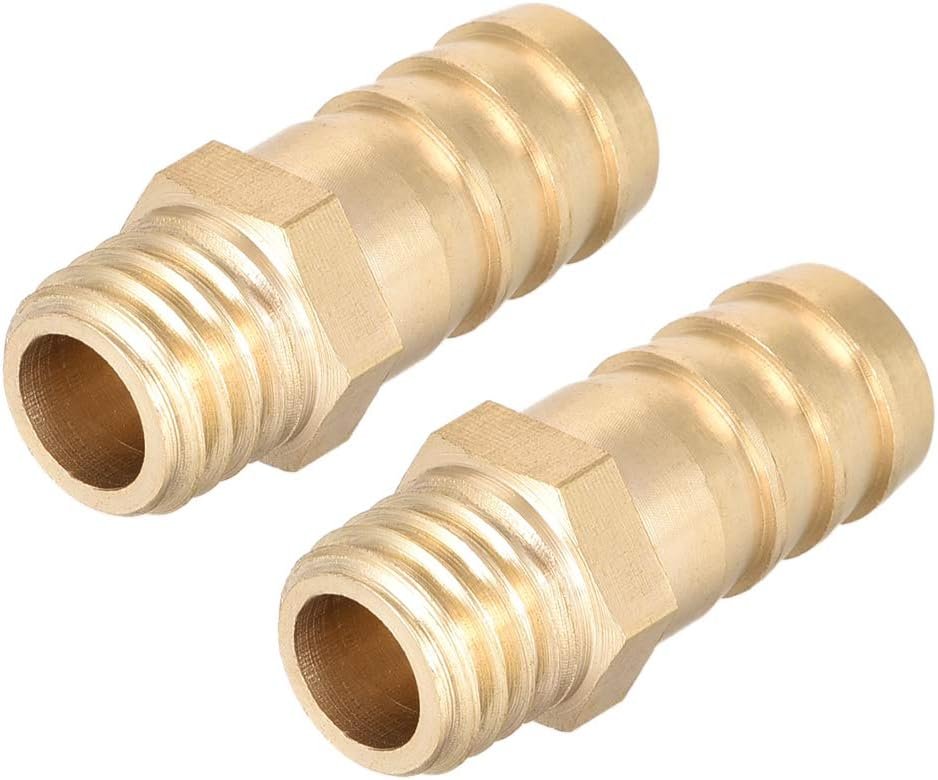 Secure Brass Hose Fitting Connector - M12 to 8mm Barb