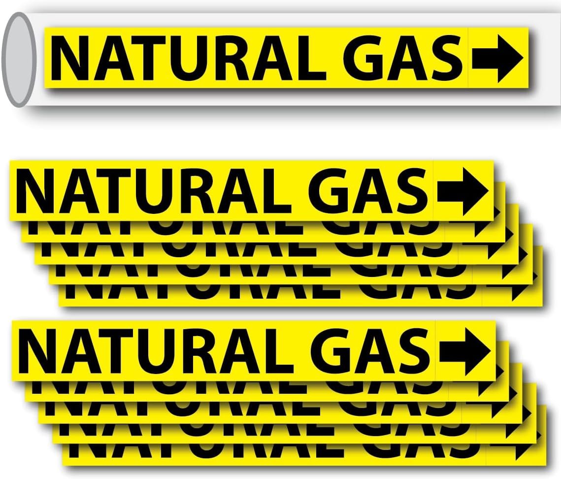 Bright & Bold Natural Gas Pipe Labels