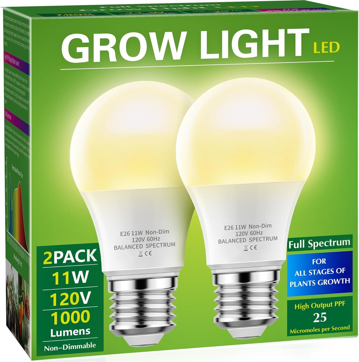 Briignite LED Grow Light Bulbs - Full Spectrum Plant Growth