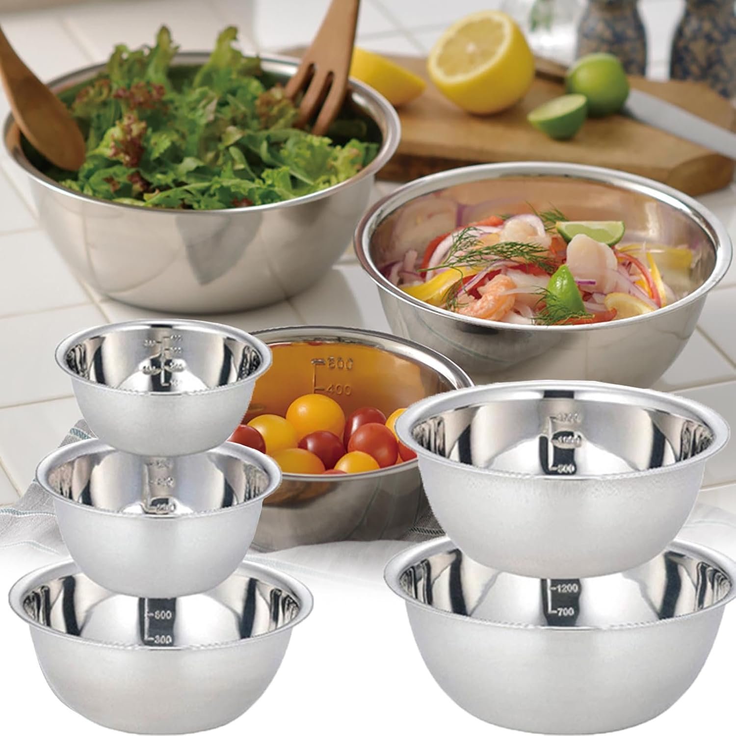 Versatile Brushed Stainless Steel Mixing Bowl