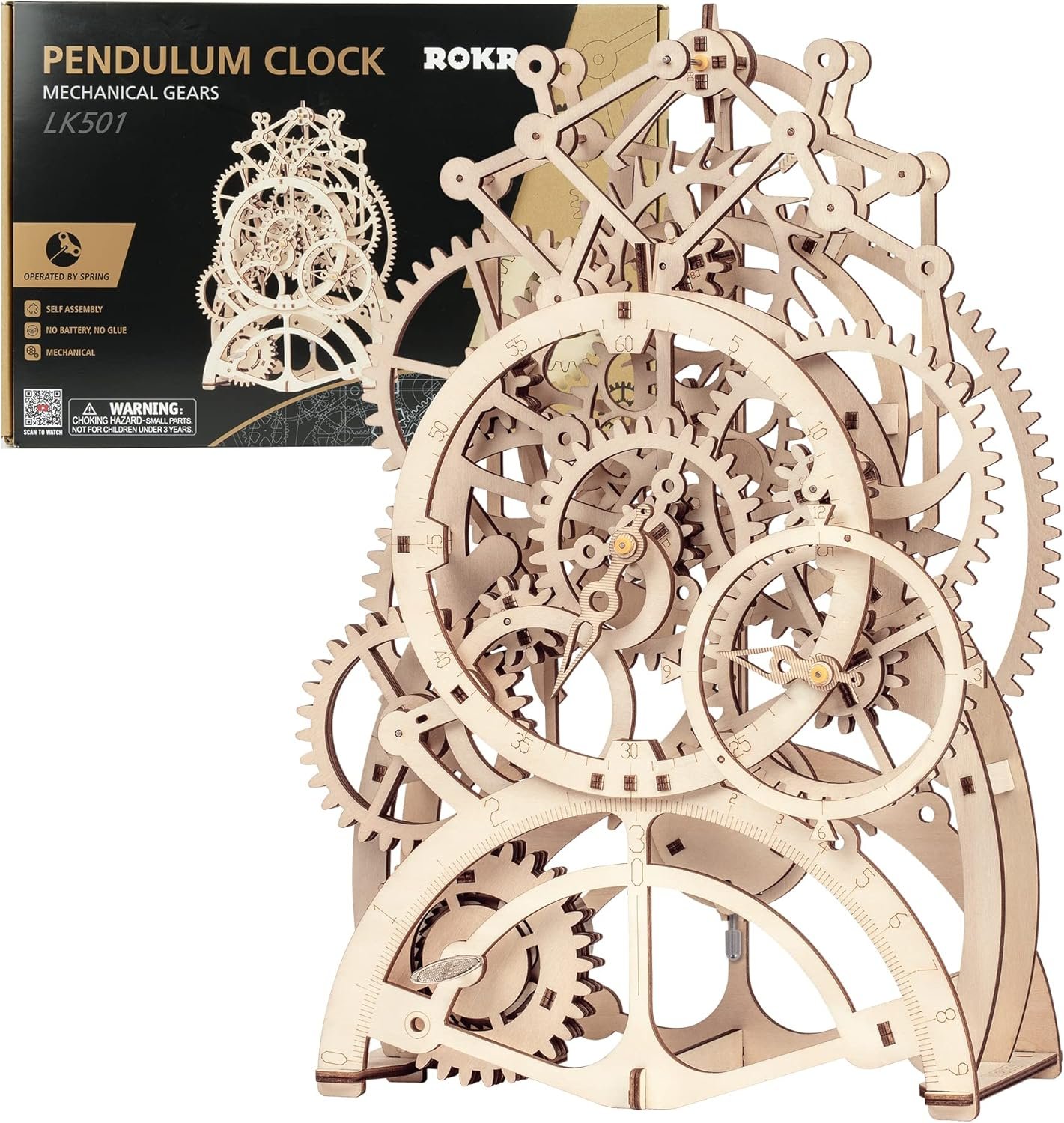 Build Your Own Vintage Mechanical Clock - 3D Wooden Puzzle