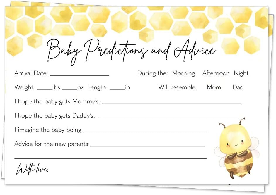 Bumblebee Baby Shower Game for Parents-to-Be