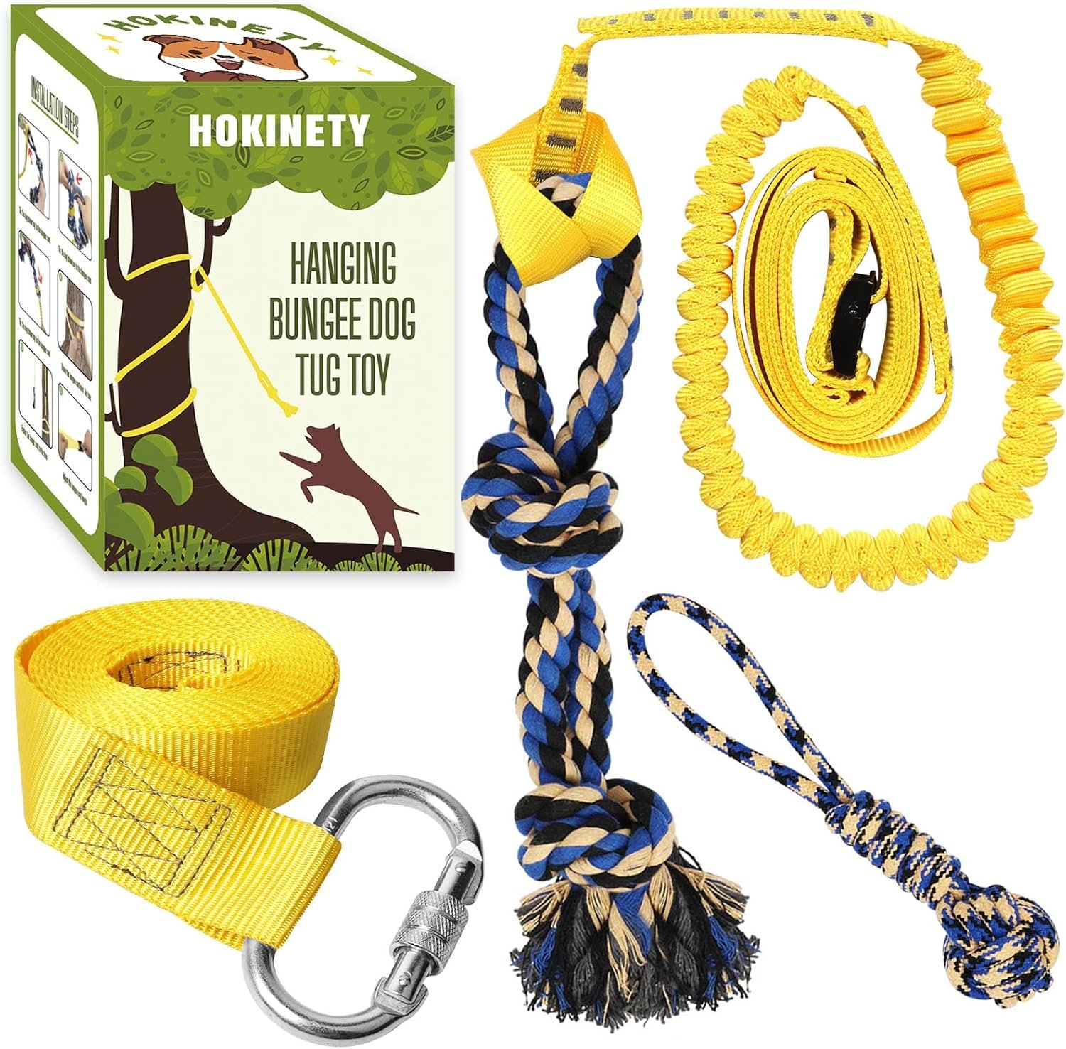 Bungee Dog Tug Toy: Solo Play & Exercise Fun