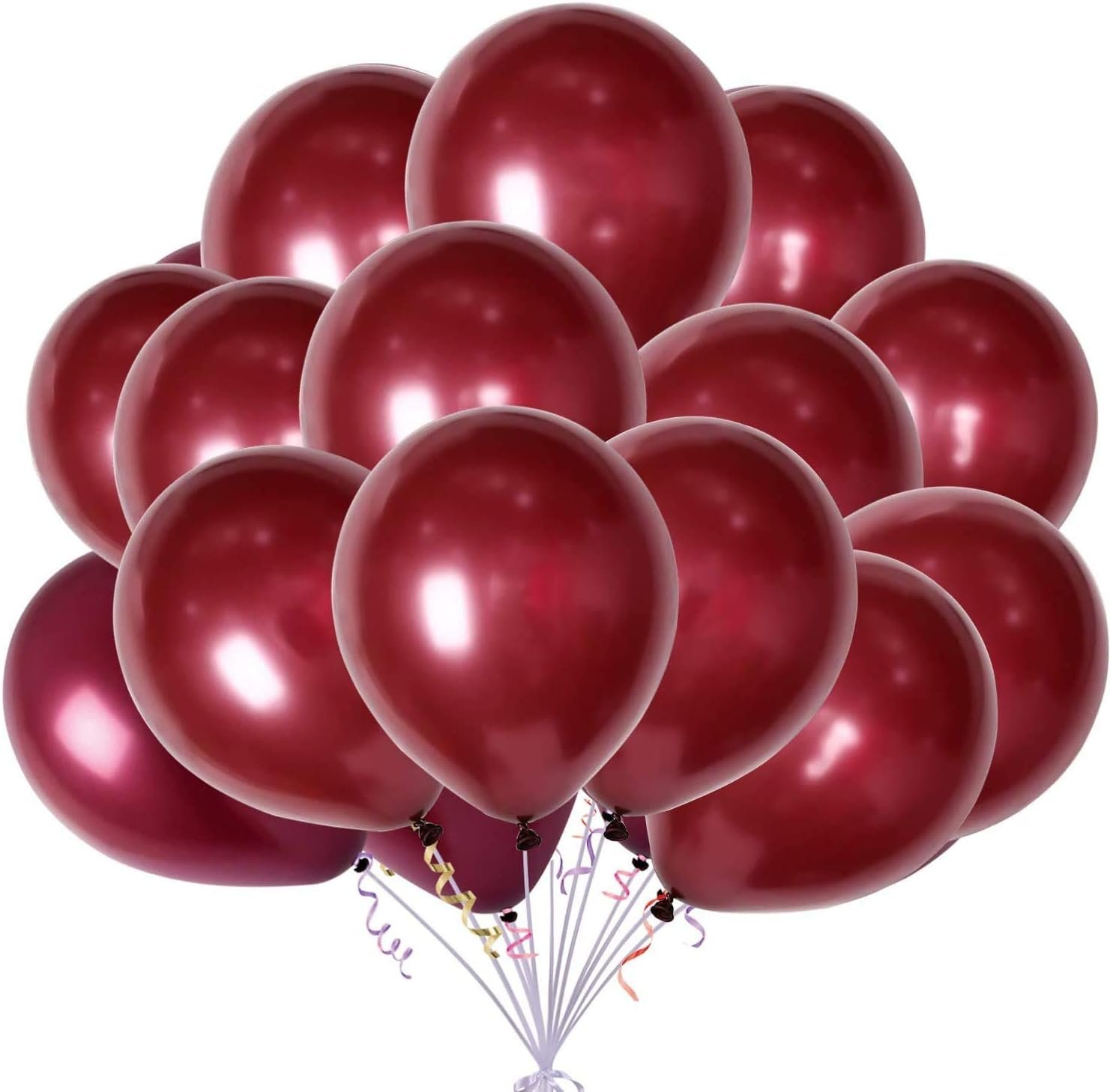 Premium Burgundy Pearlized Balloons - 50 Pack for Stunning Party Decor