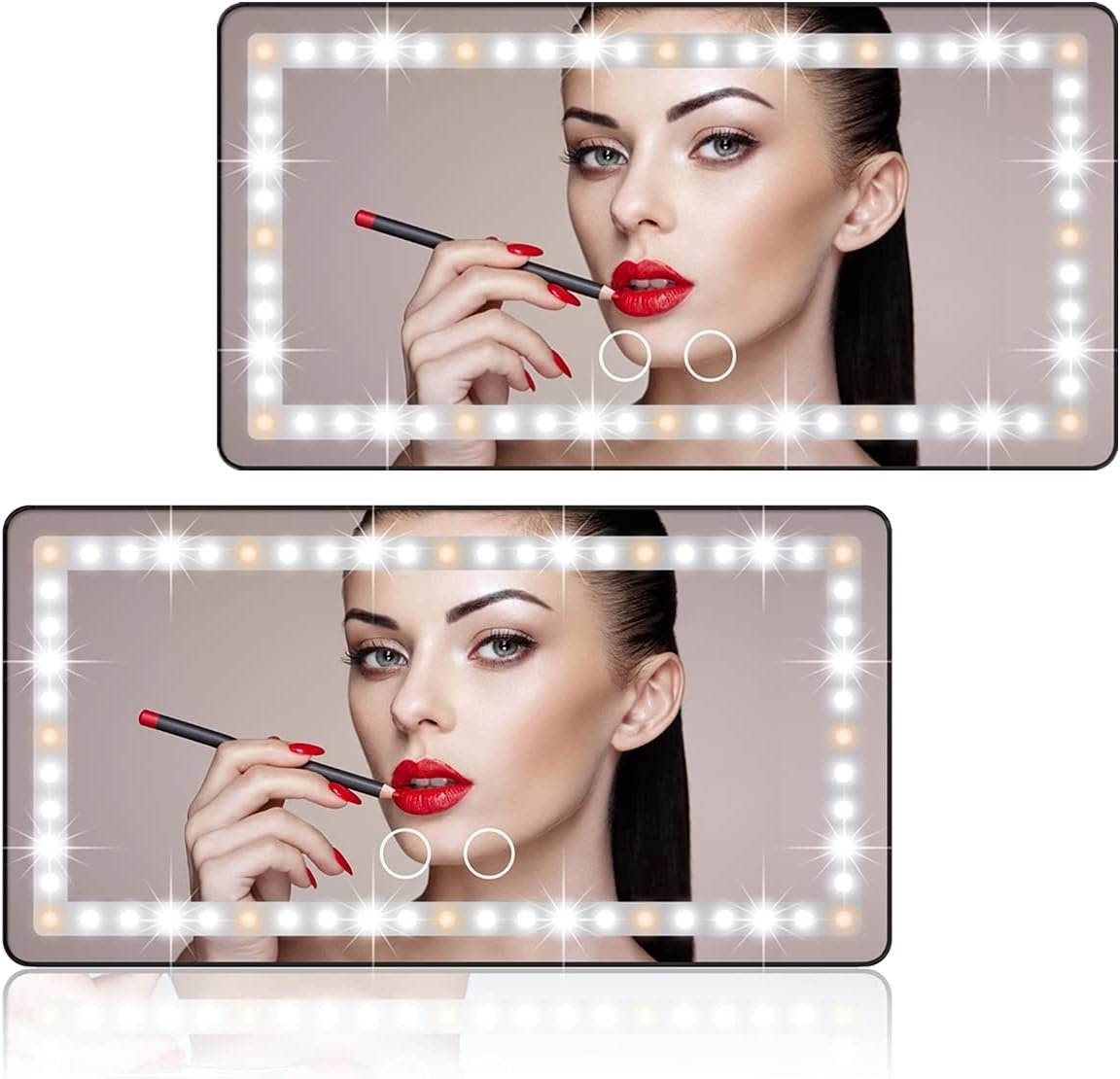 Flawless Makeup Anywhere: Car Vanity Mirror with LED Lights