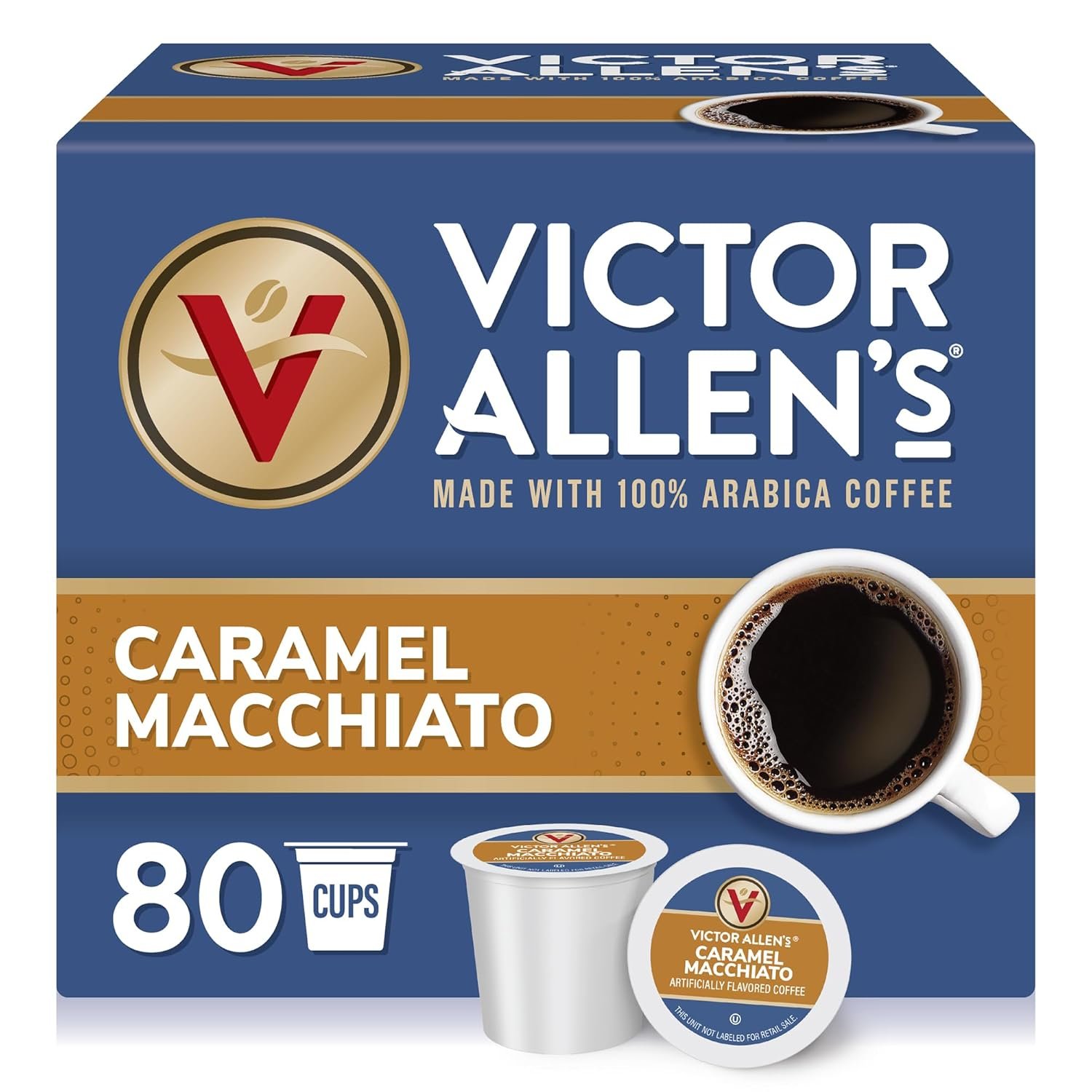 Café-Quality Caramel Macchiato Coffee Pods - 80 Single Serve Cups