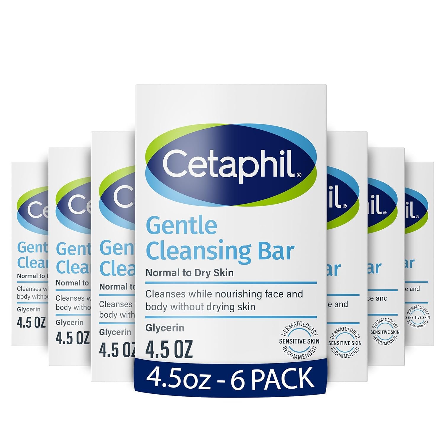 Cetaphil Gentle Bars: Clean Dry Skin Without Stripping (Pack of 6)