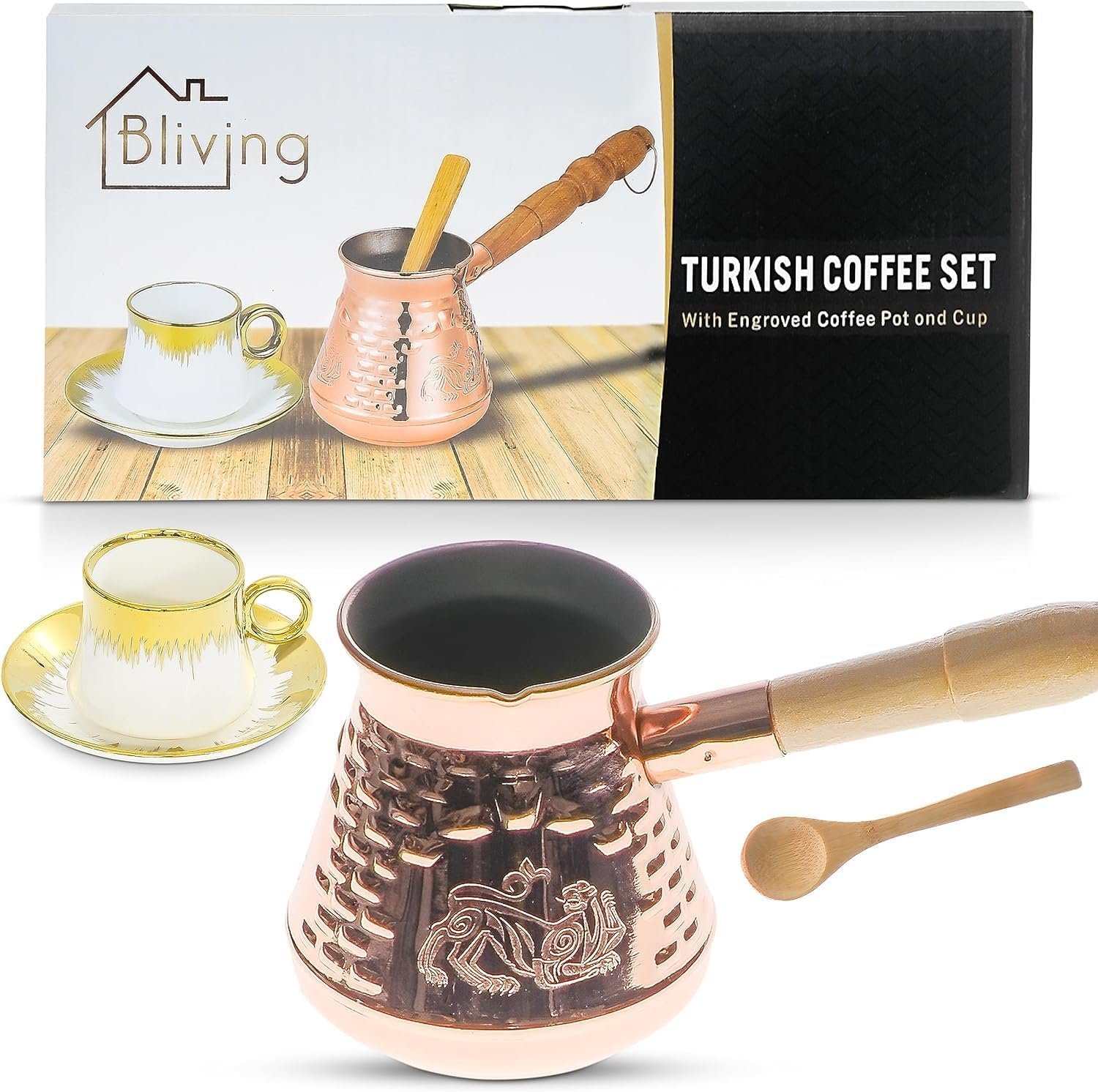 Brew Rich Turkish Coffee with 8.5oz Cezve Ibrik