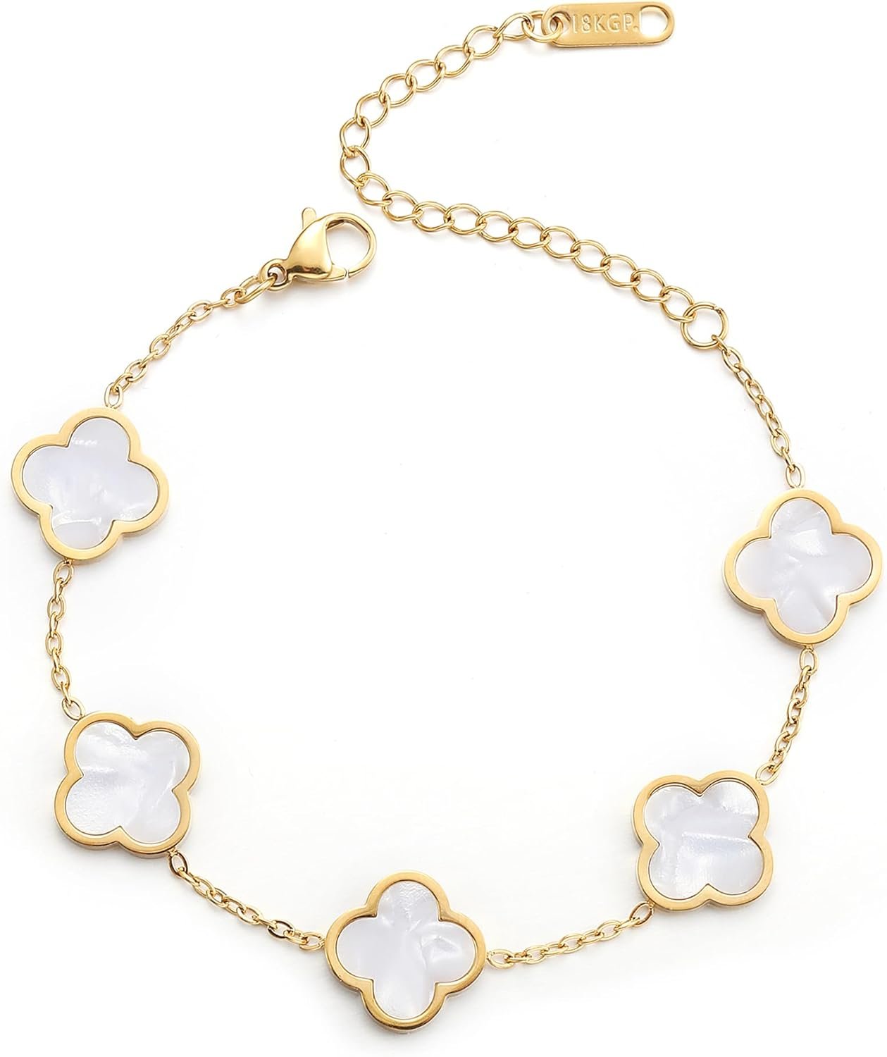 Charming 18K Gold Plated Clover Lucky Bracelet