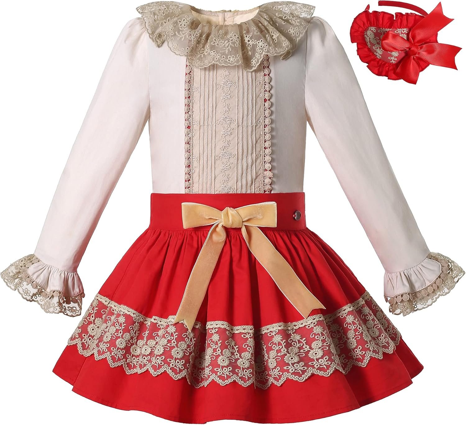 Chic Lace Dress Set for Toddler Girls