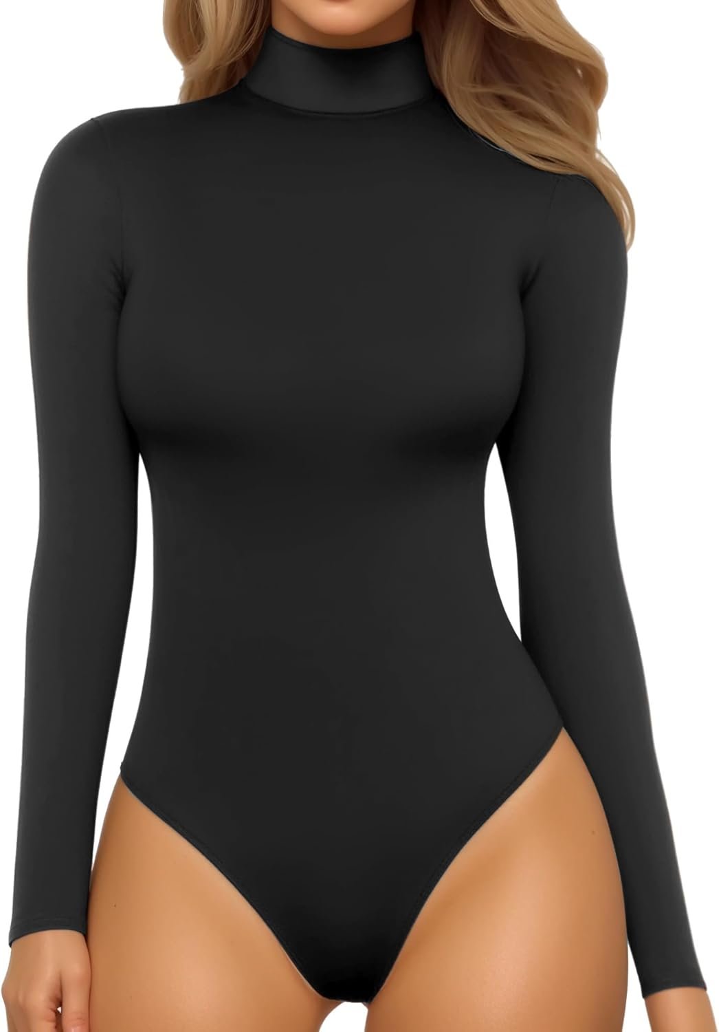 Chic Mock Turtle Neck Bodysuit for Effortless Style