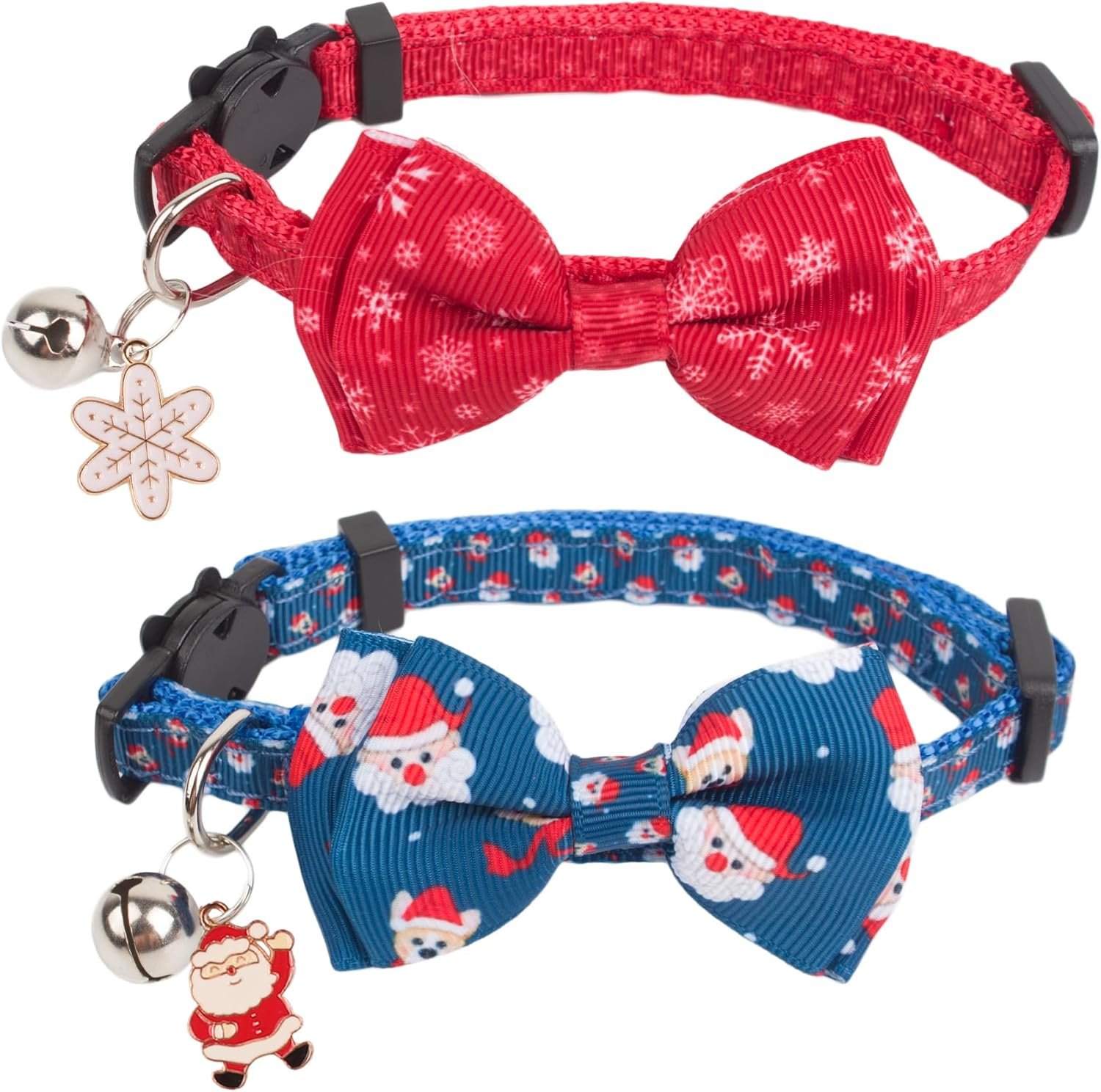 Festive Christmas Cat Collars with Bow Ties & Bells