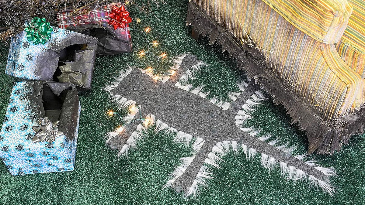 Christmas Vacation Light Up Fried Cat Rug