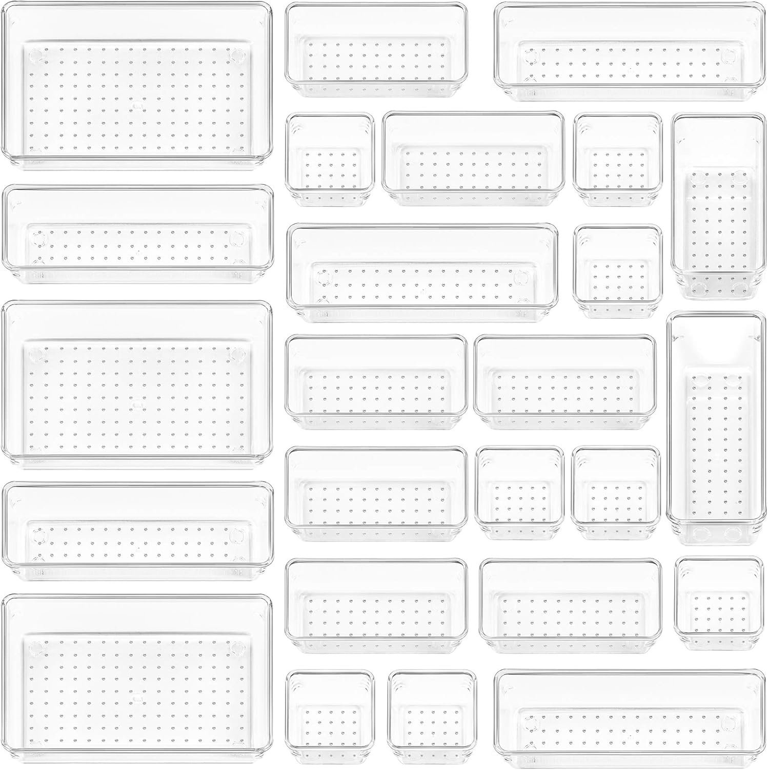 Tame Drawer Chaos with 25 Clear Organizer Trays