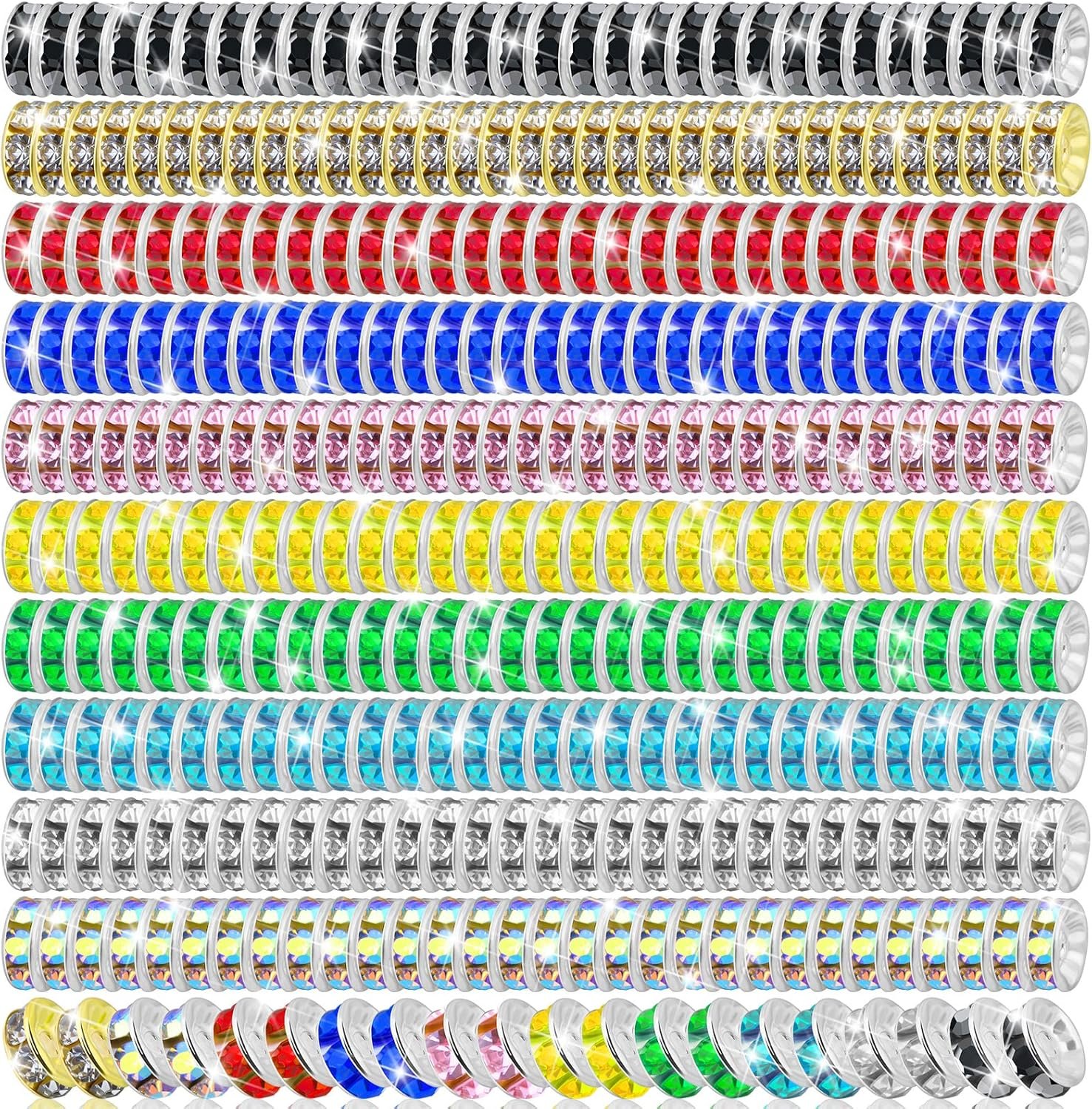 Sparkle & Create: 1200 Rhinestone Spacer Beads for Jewelry Making