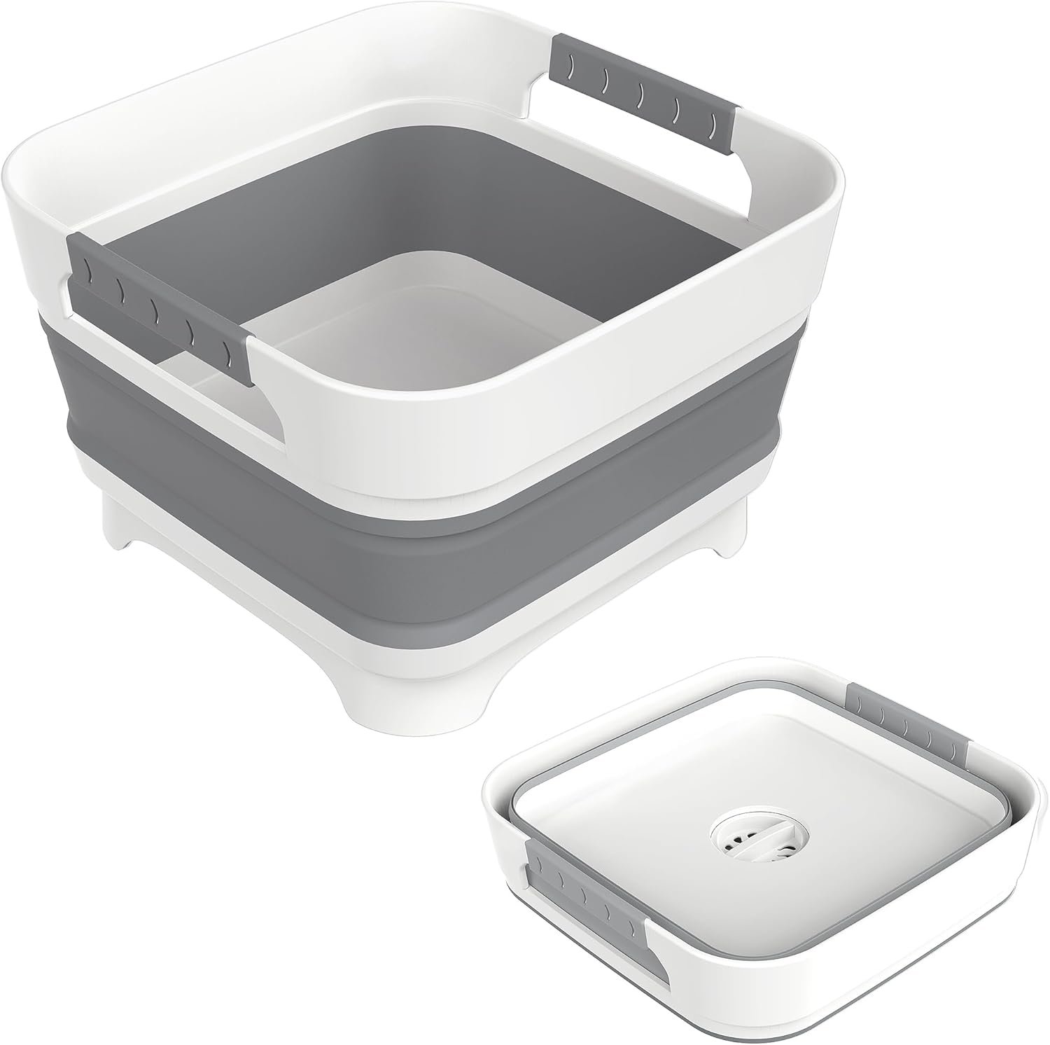Collapsible 9L Wash Basin with Drain – Camp, RV & Home