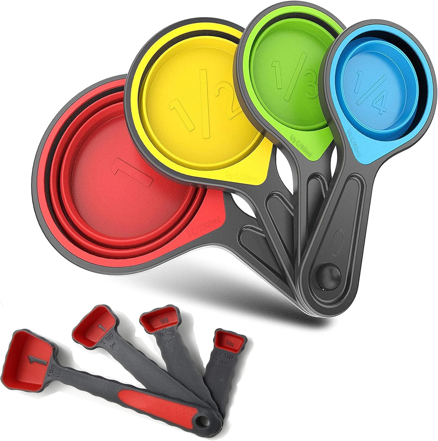 Space-Saving Collapsible Measuring Cups & Spoons Set