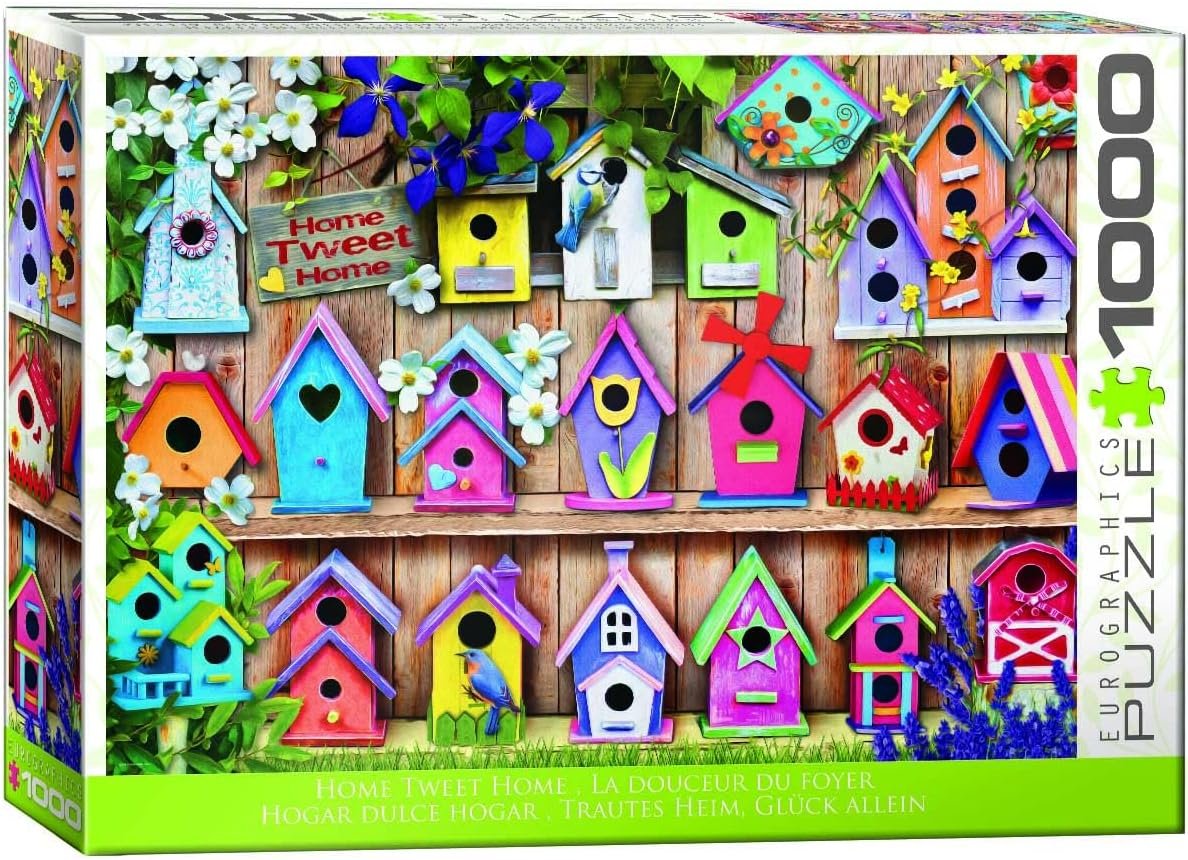 Colorful Birdhouses: 1000-Piece Spring Puzzle