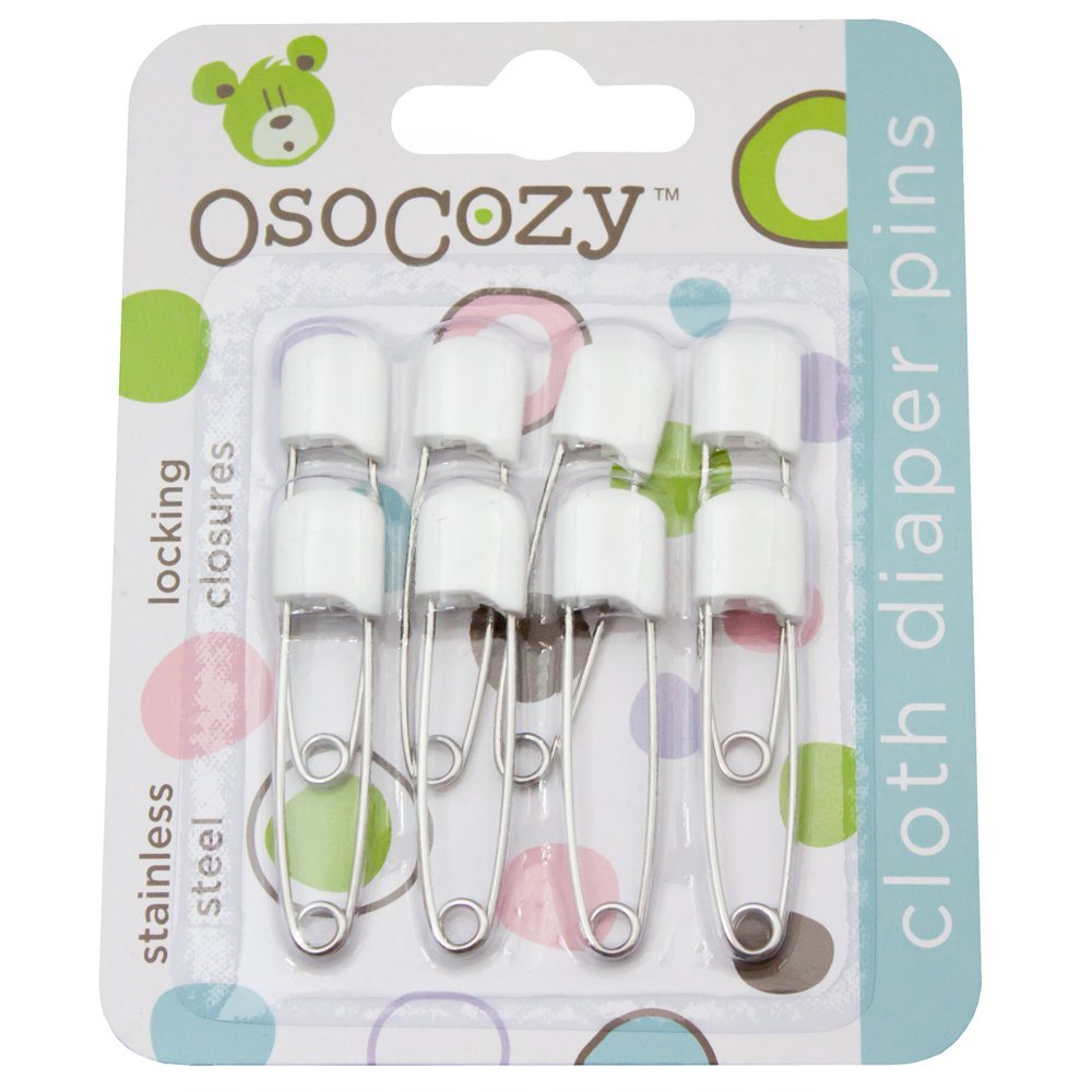 Colorful OsoCozy Diaper Pins - 8 Pack