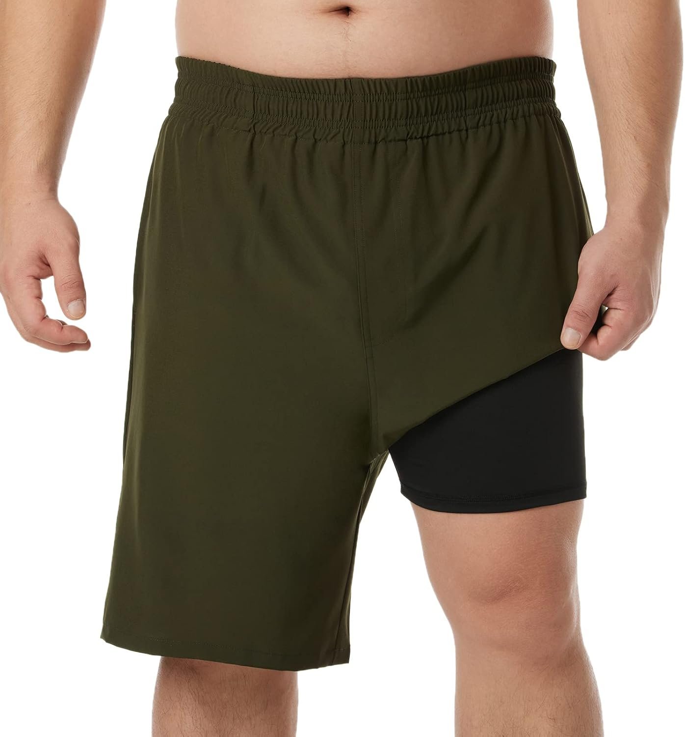 Comfort Fit Plus Size Swim Trunks with Compression Liner