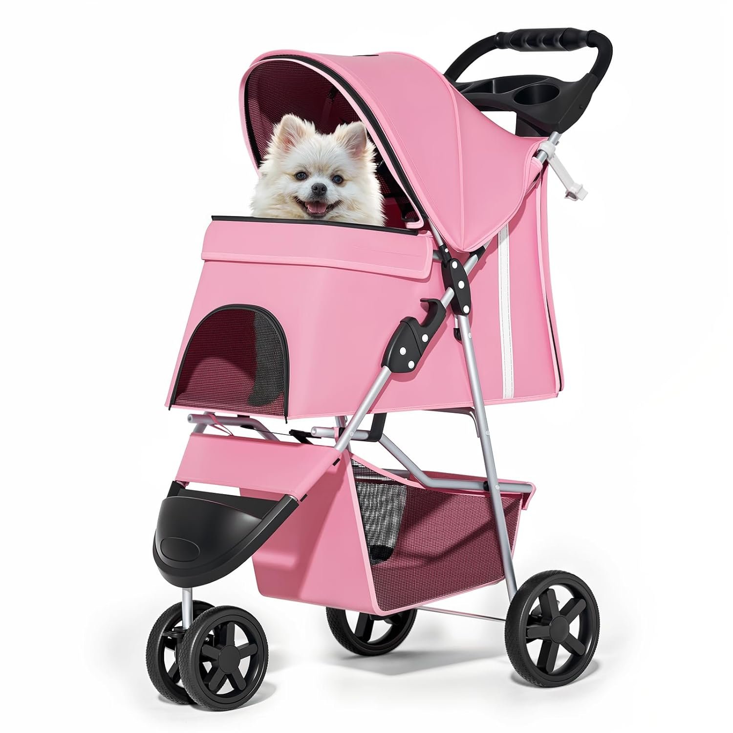 Comfort Pet Stroller for Small Dogs & Cats - Foldable & Safe