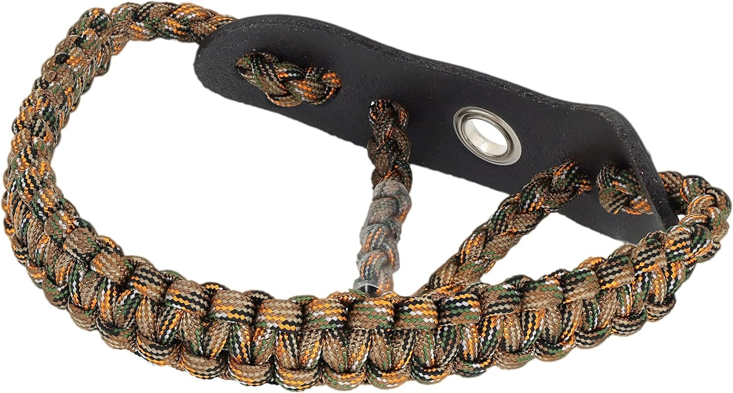 Comfy Paracord Bow Wrist Sling with Leather Yoke
