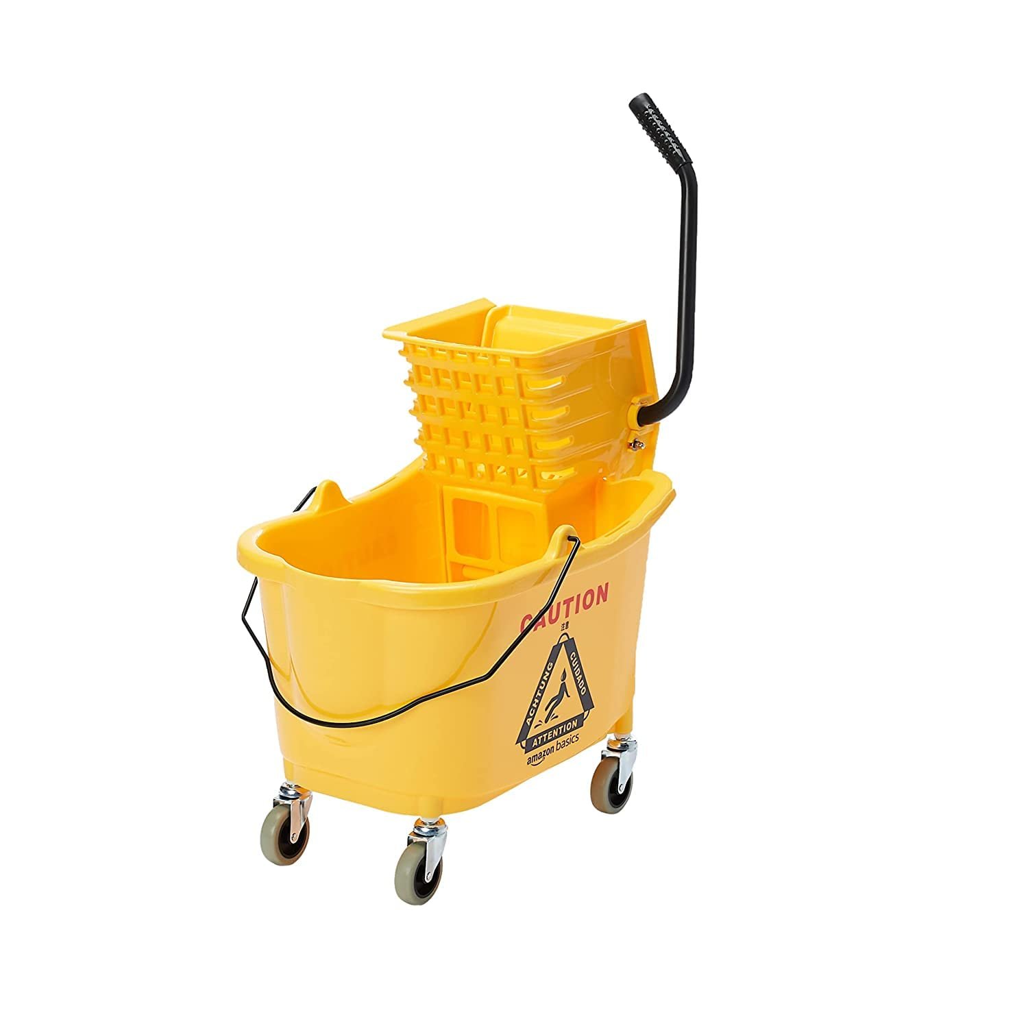 Commercial-Grade Mop Bucket with Side Press Wringer - 35 Qt